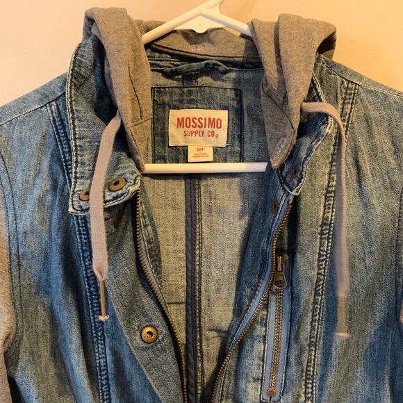 Hooded denim sweatshirt - Picture 1 of 3